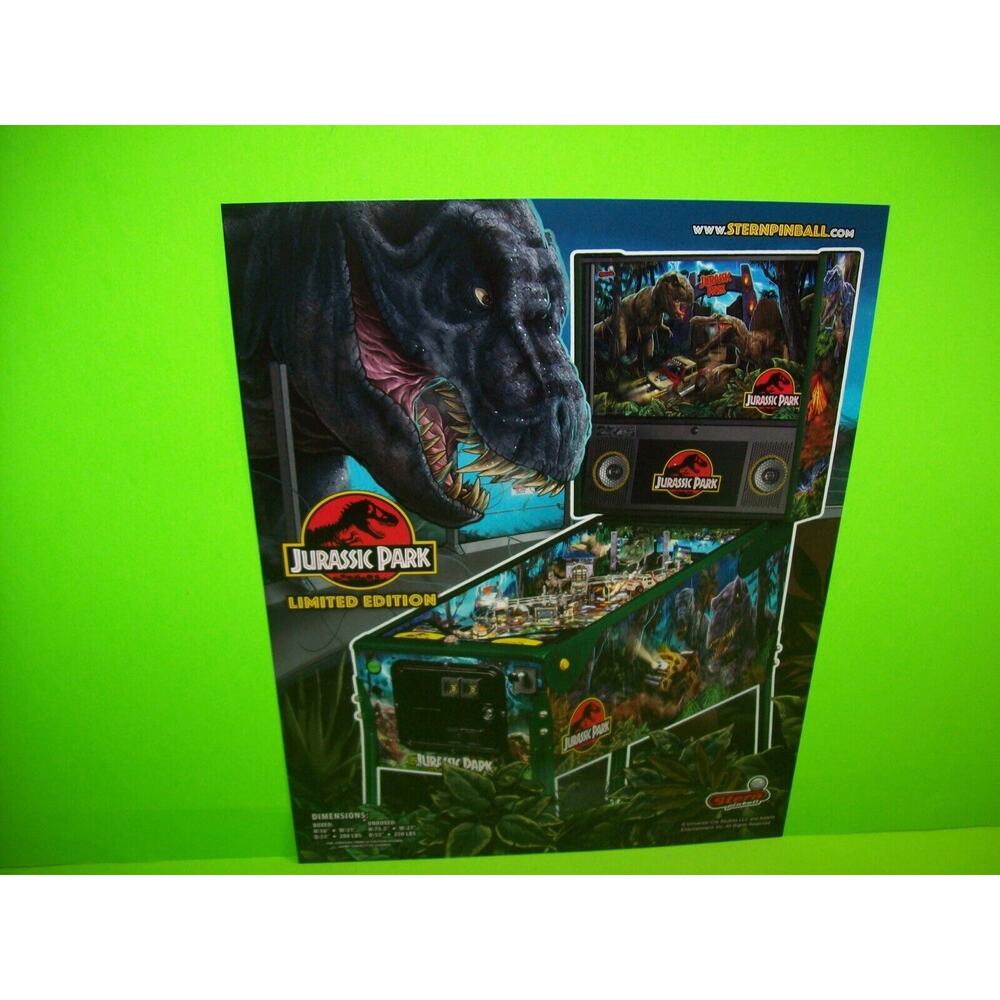 Jurassic Park Limited Ed Pinball FLYER Original Game Vintage Promo Art Dinosaurs - Picture 4 of 6